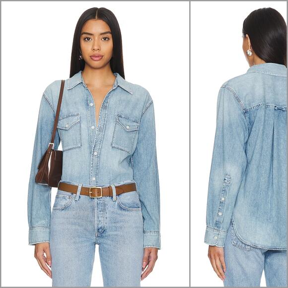Citizens of Humanity $248 Baby Shay Denim Shirt size Small - Picture 1 of 10